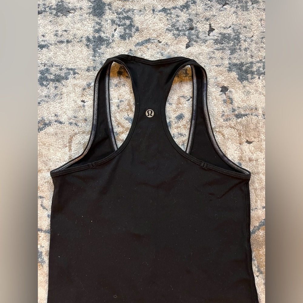 Lululemon racerback black running tank top size 2